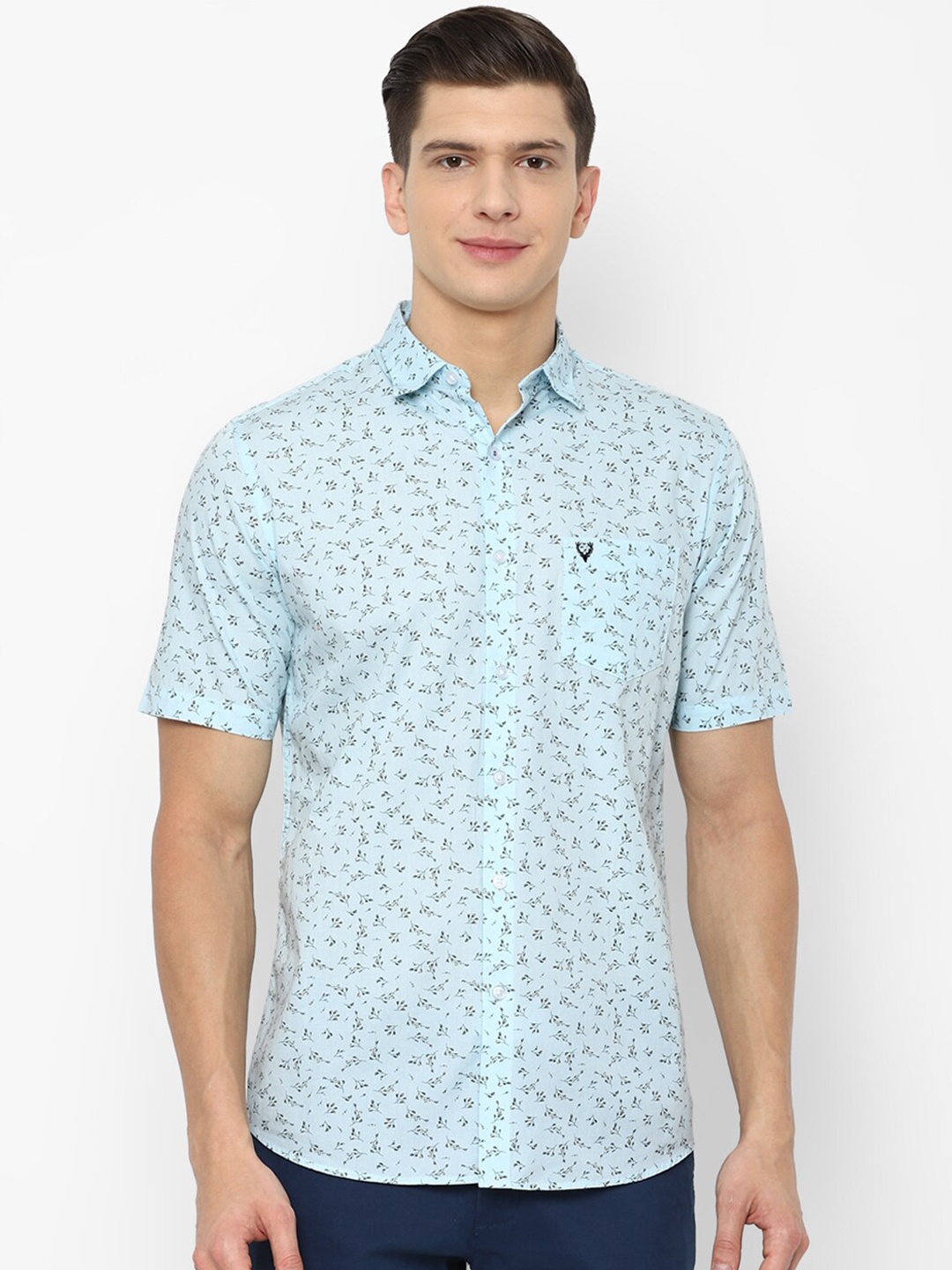 

Allen Solly Men Blue Slim Fit Floral Printed Casual Cotton Shirt