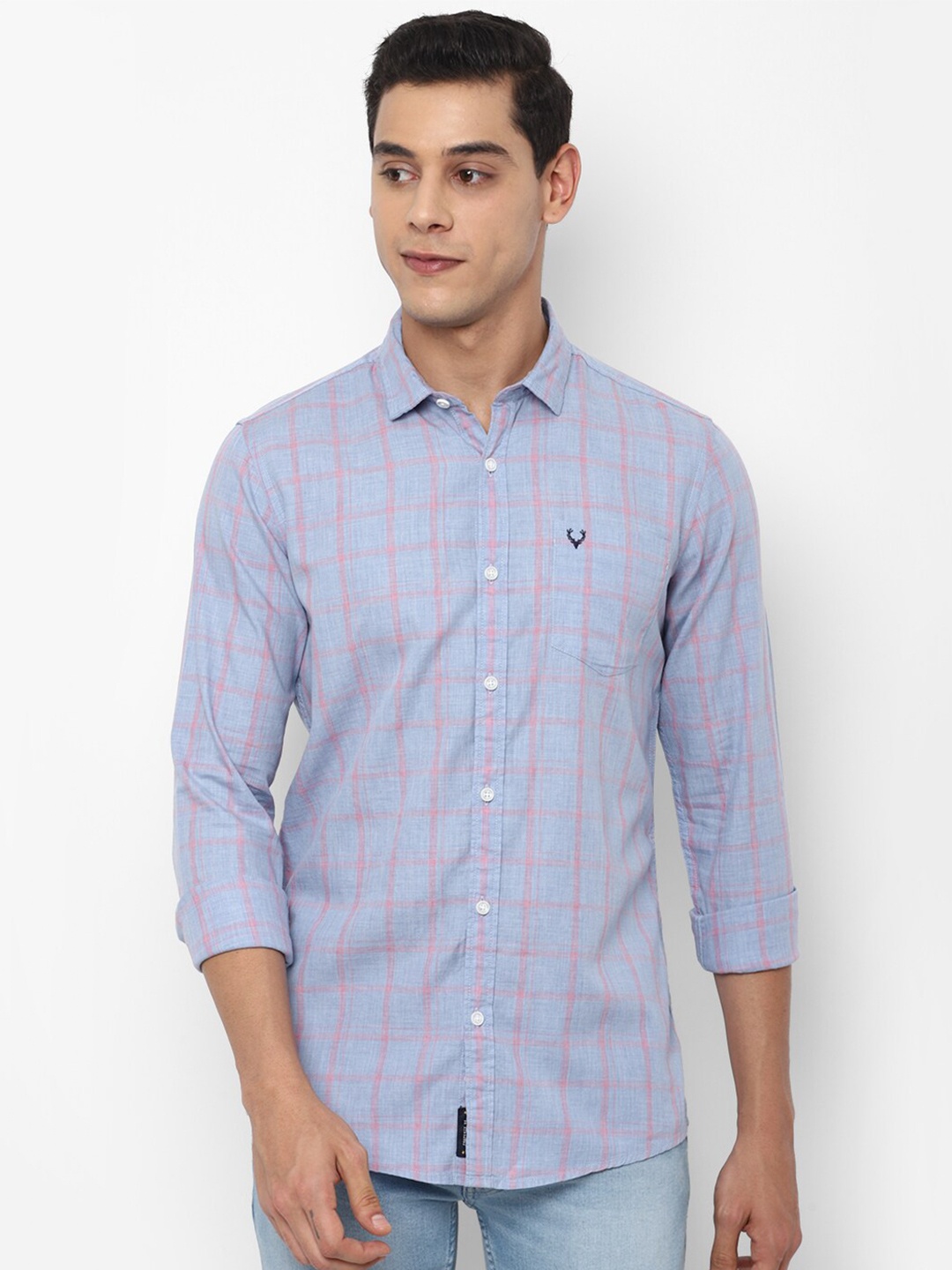 

Allen Solly Sport Men Blue Checked Casual Shirt