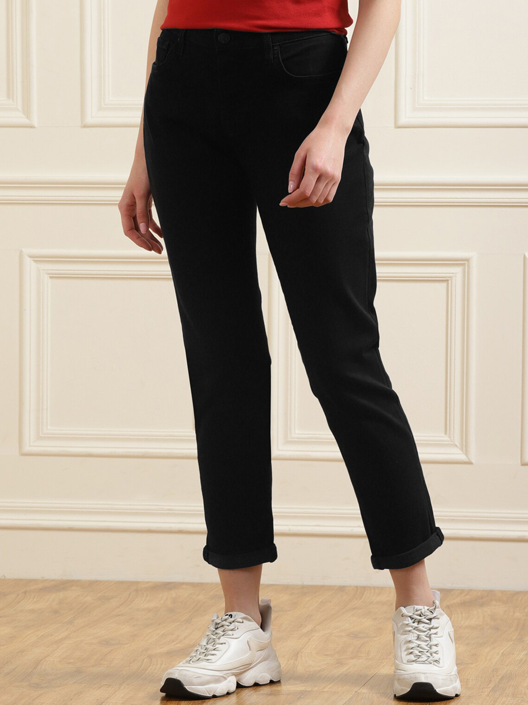 

7 For All Mankind Women Black Slim Fit Jeans