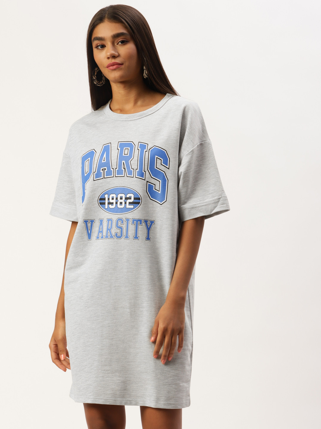 

LC Waikiki Grey & Blue T-shirt Dress