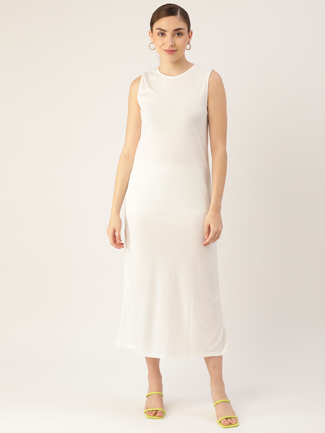 

LC Waikiki Women White A-Line Midi Dress
