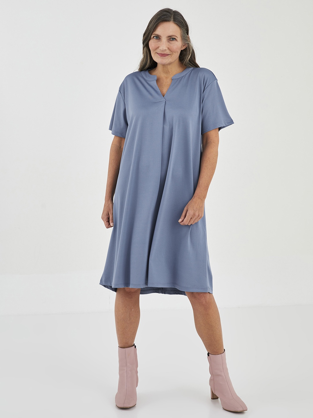 

LC Waikiki Blue Loose Fit A-Line Dress