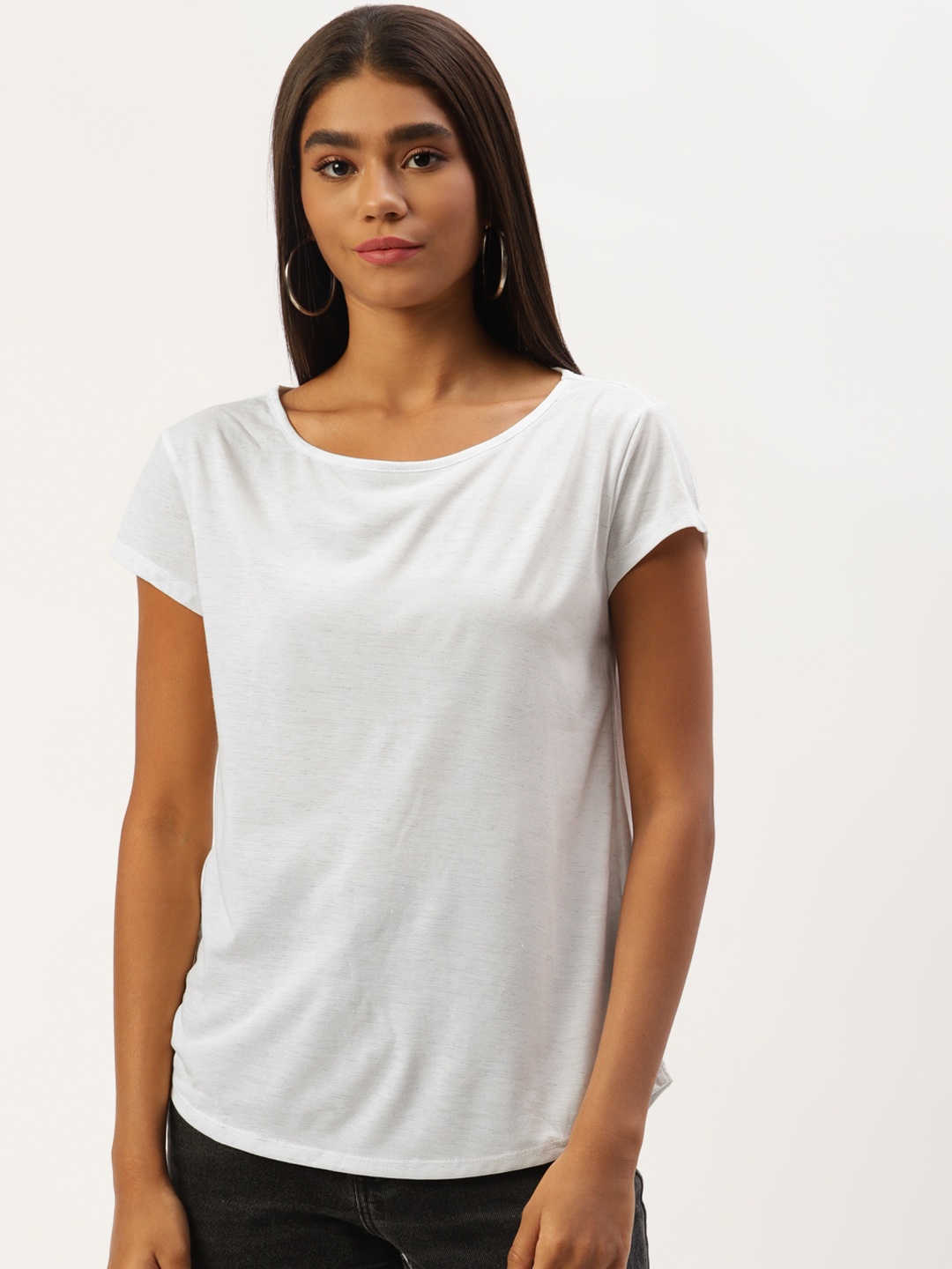 

LC Waikiki Women White Solid T-shirt
