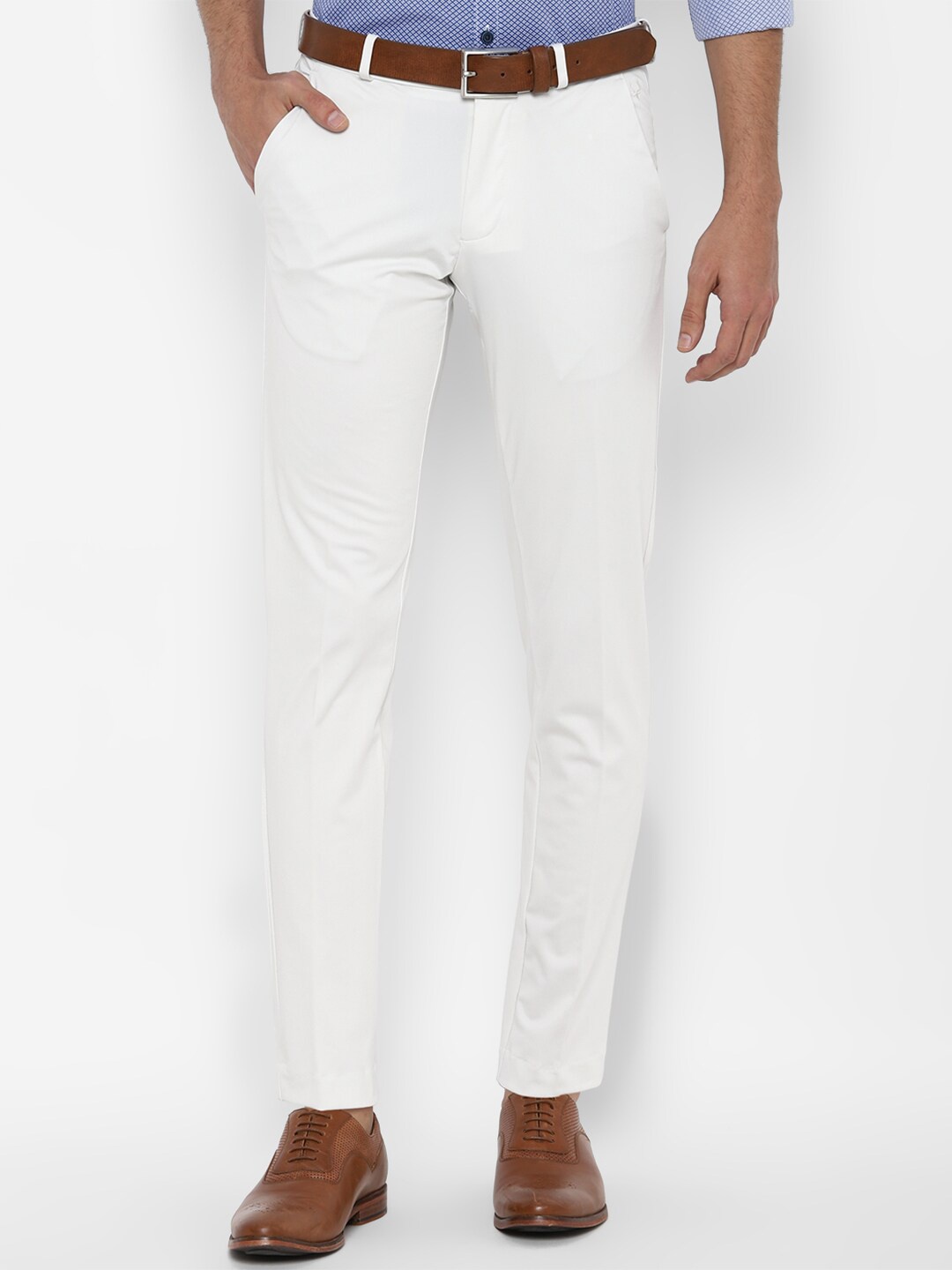 

Allen Solly Men White Slim Fit Chinos Trousers