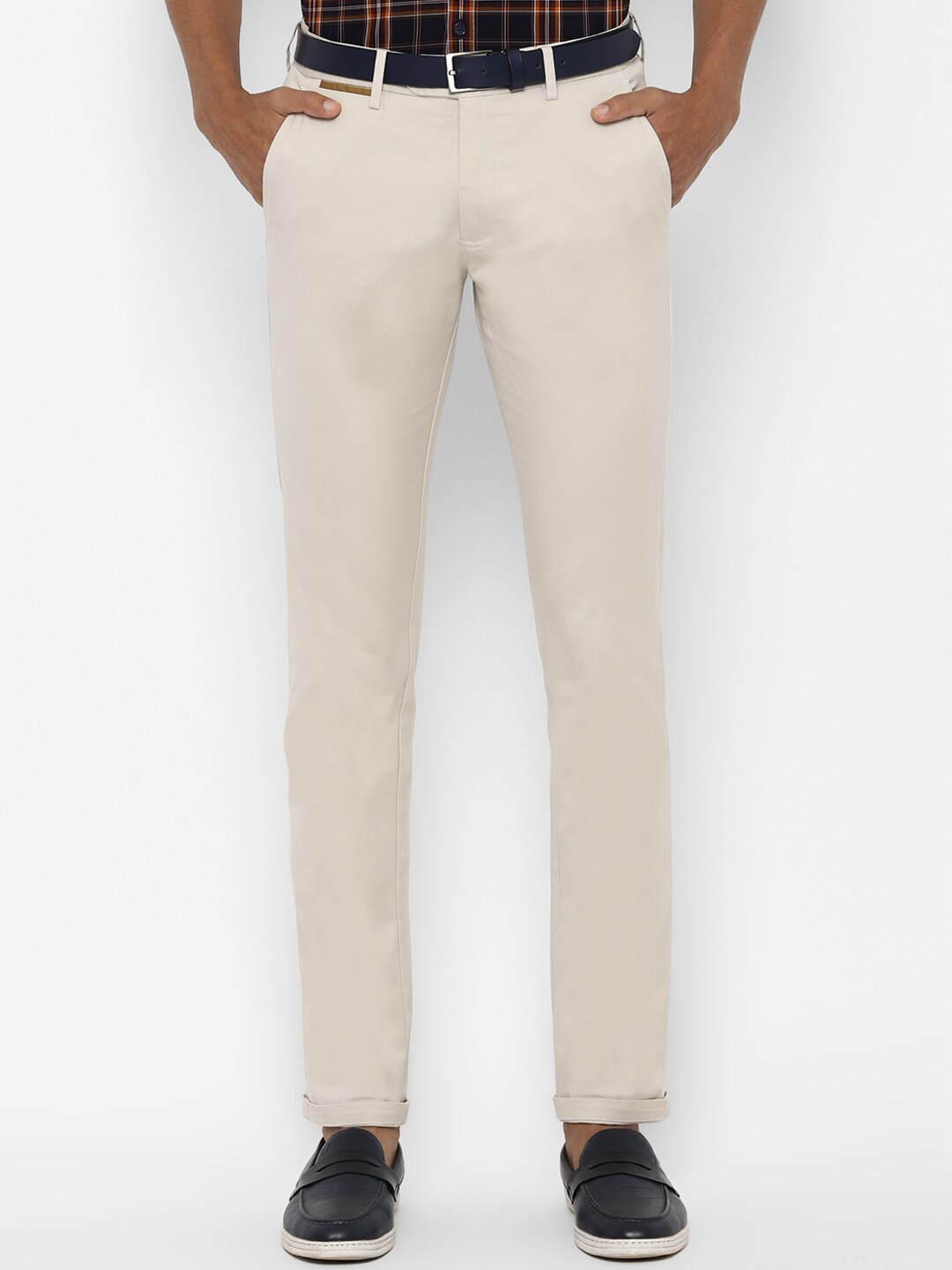 

Allen Solly Men Beige Slim Fit Trousers