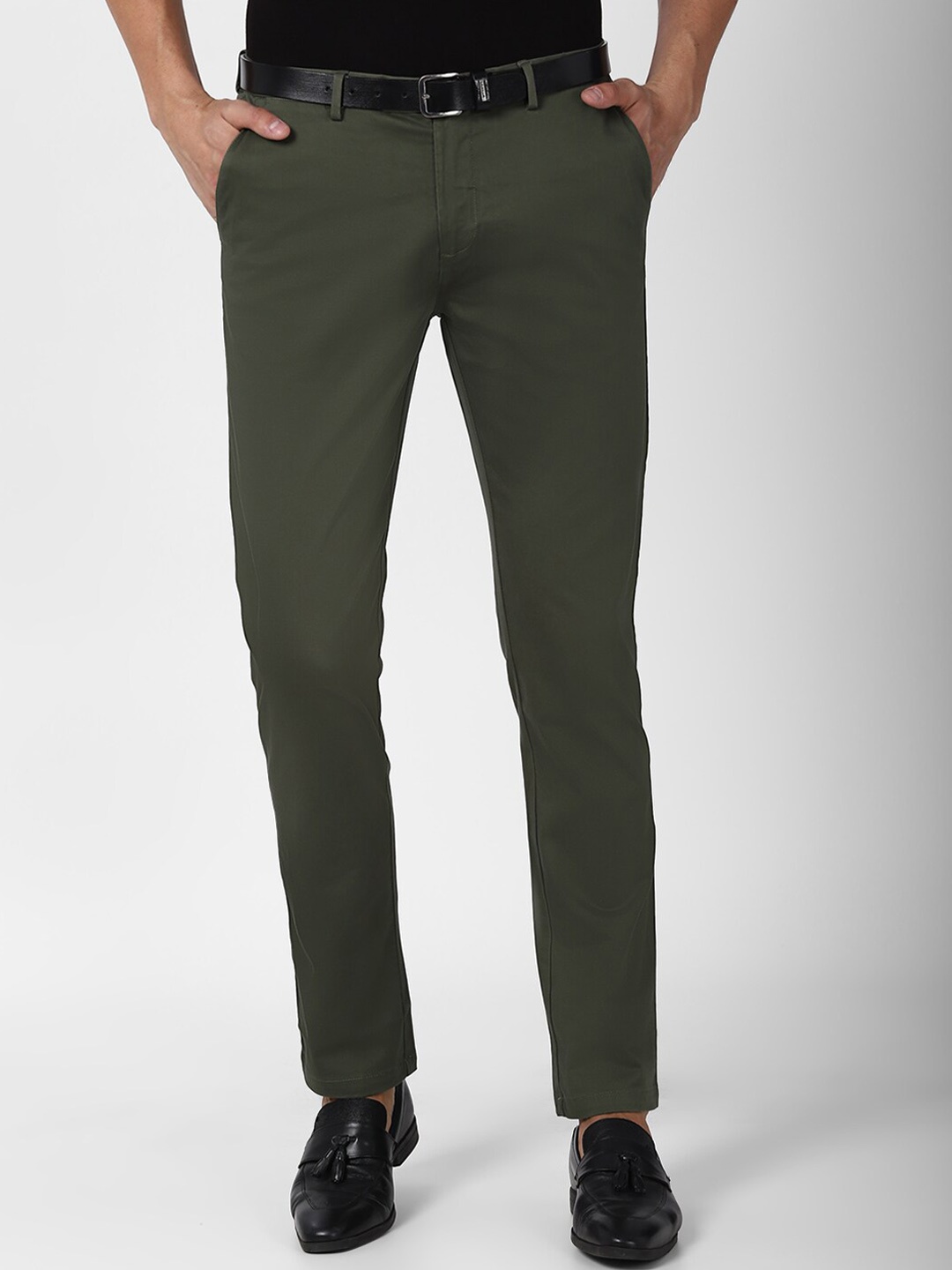 

Peter England Casuals Men Olive Green Slim Fit Trouser