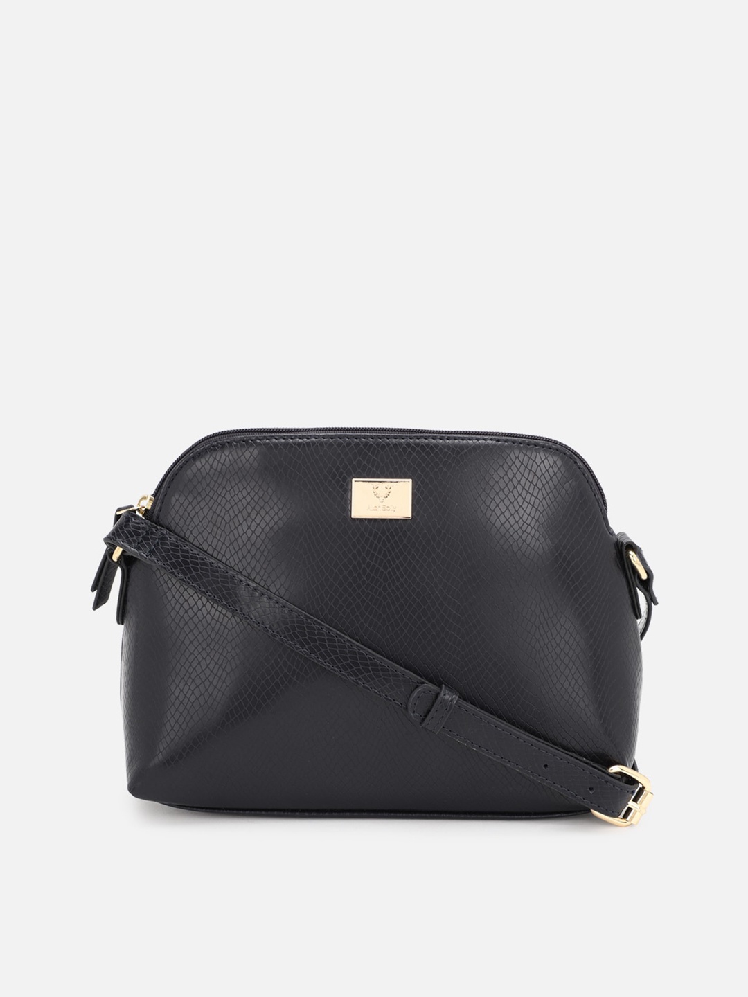 

Allen Solly Black Textured PU Structured Sling Bag