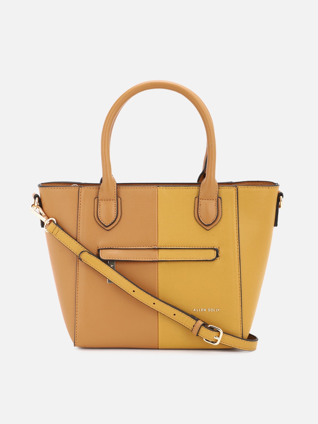 

Allen Solly Beige PU Structured Handheld Bag