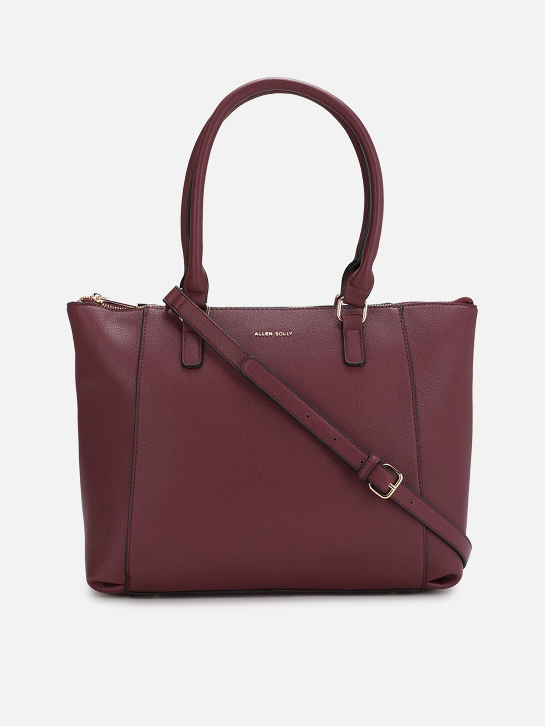 

Allen Solly Maroon PU Structured Handheld Bag