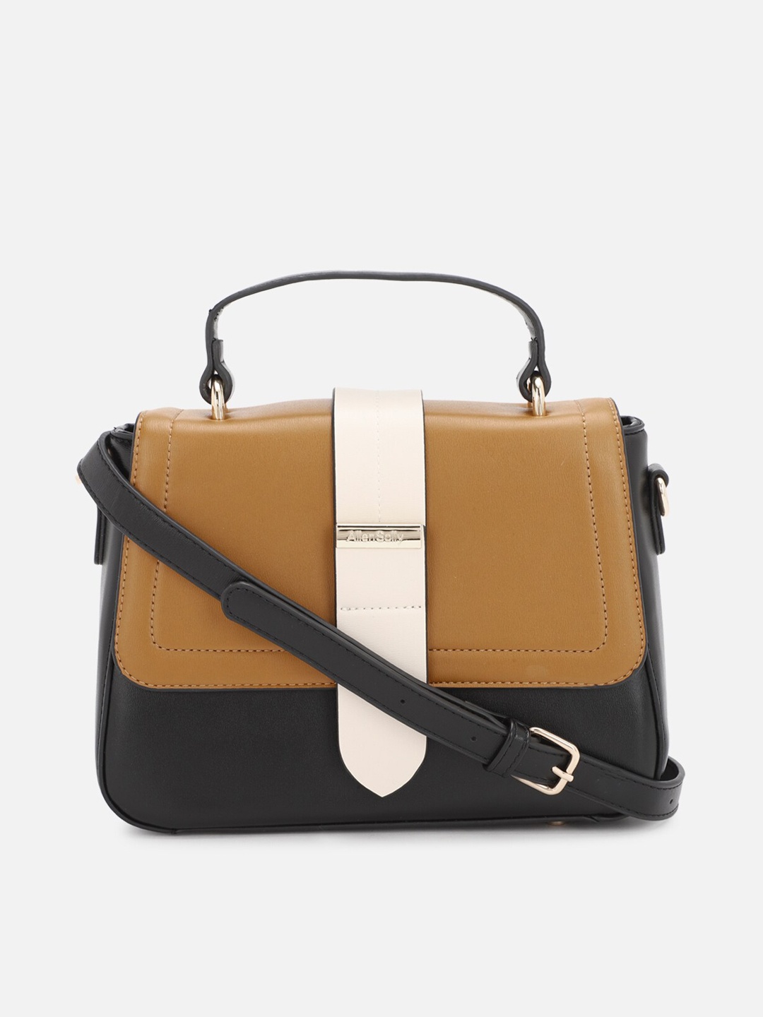 

Allen Solly Black Colourblocked PU Structured Satchel