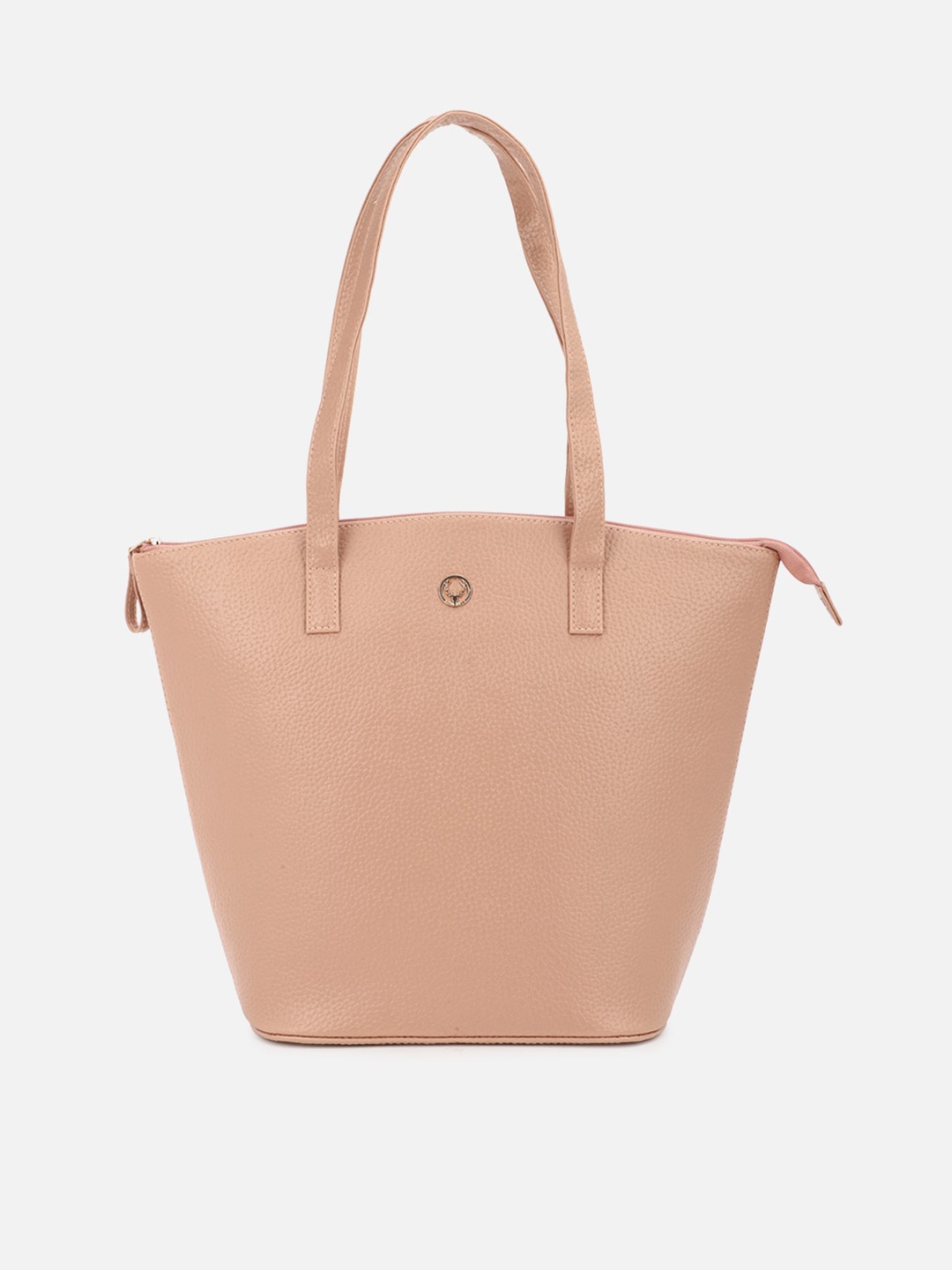 

Allen Solly Peach-Coloured PU Structured Shoulder Bag