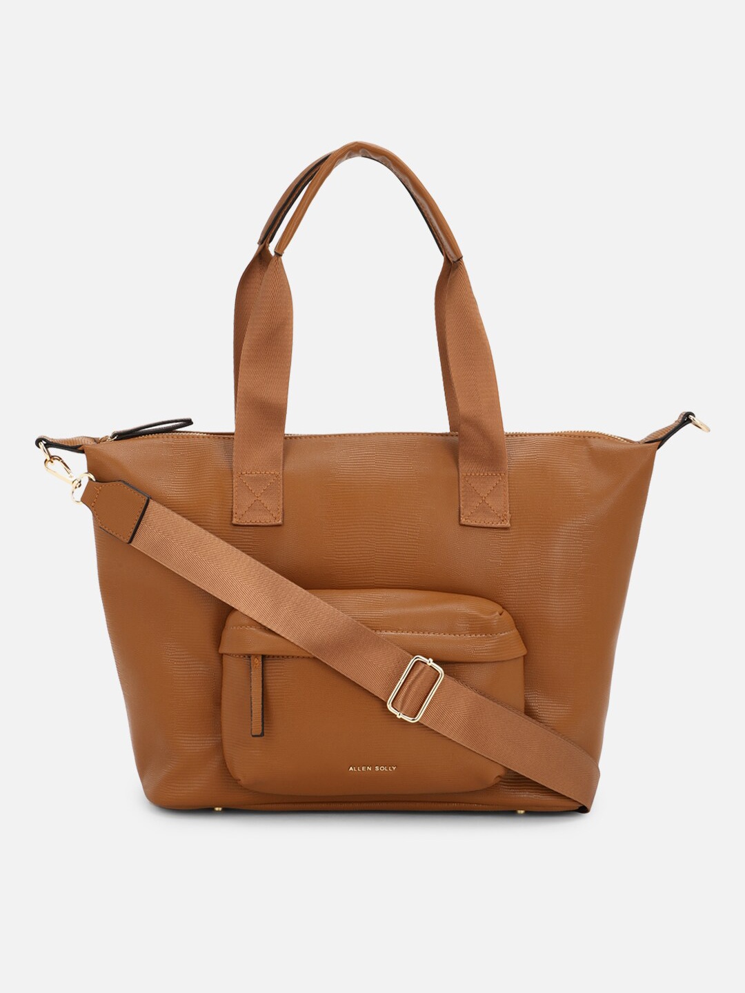 

Allen Solly Brown PU Structured Handheld Bag