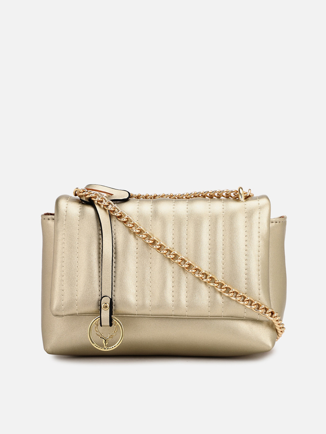 

Allen Solly Beige Structured Quilted Sling Bag