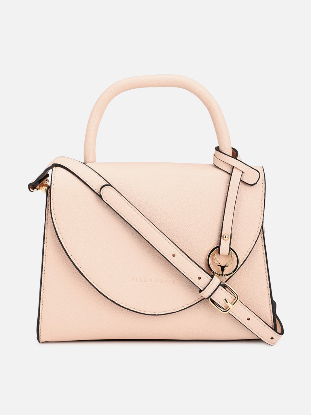 

Allen Solly Beige Textured Structured Satchel Sling Bag