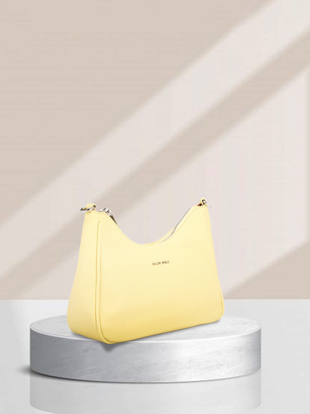 

Allen Solly Yellow Textured Structured Sling Bag