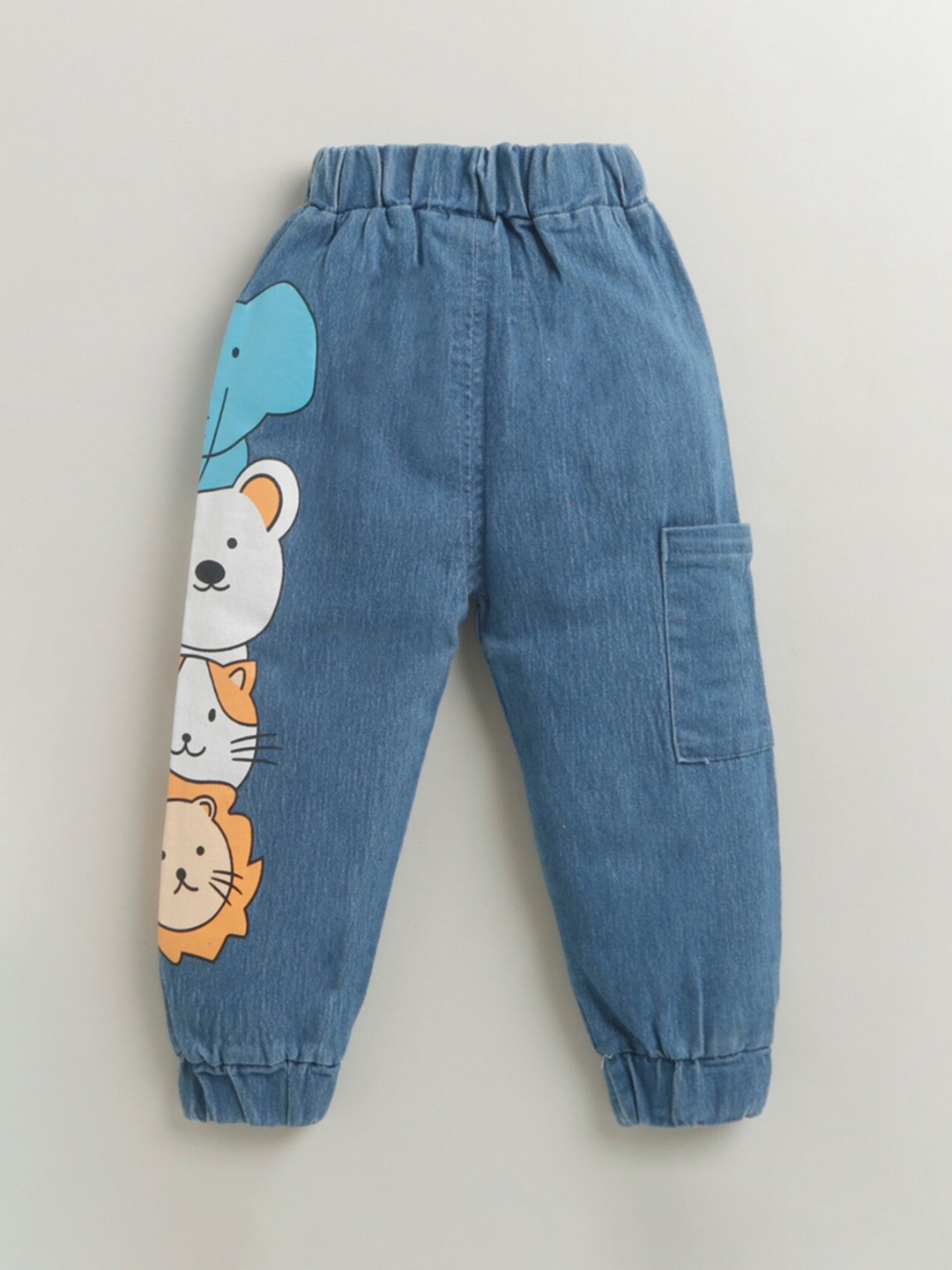 

Hopscotch Boys Blue Jogger Printed Jeans