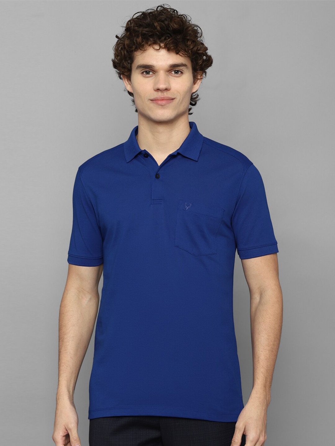 

Allen Solly Men Blue Polo Collar 100% Cotton T-shirt