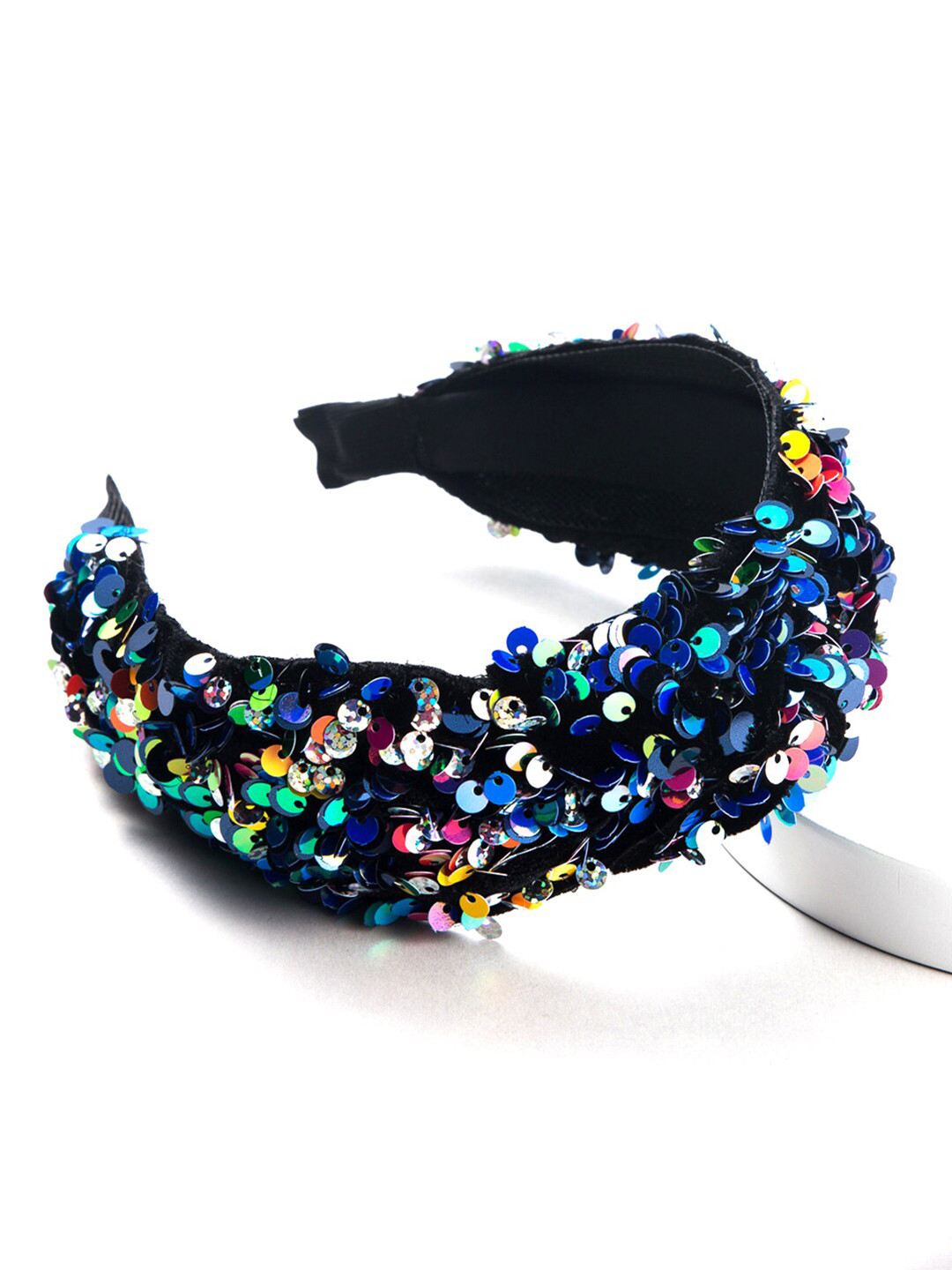

Yellow Chimes Women Black Embellished Hairband