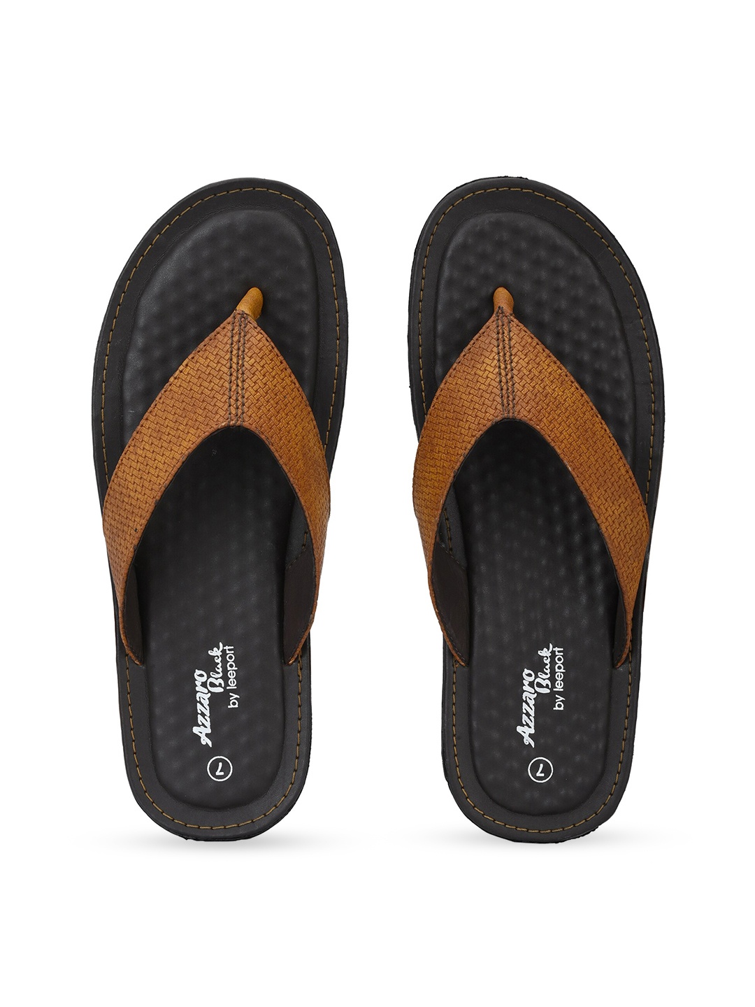 

Azzaro Black Men Tan & Black Thong Flip-Flops