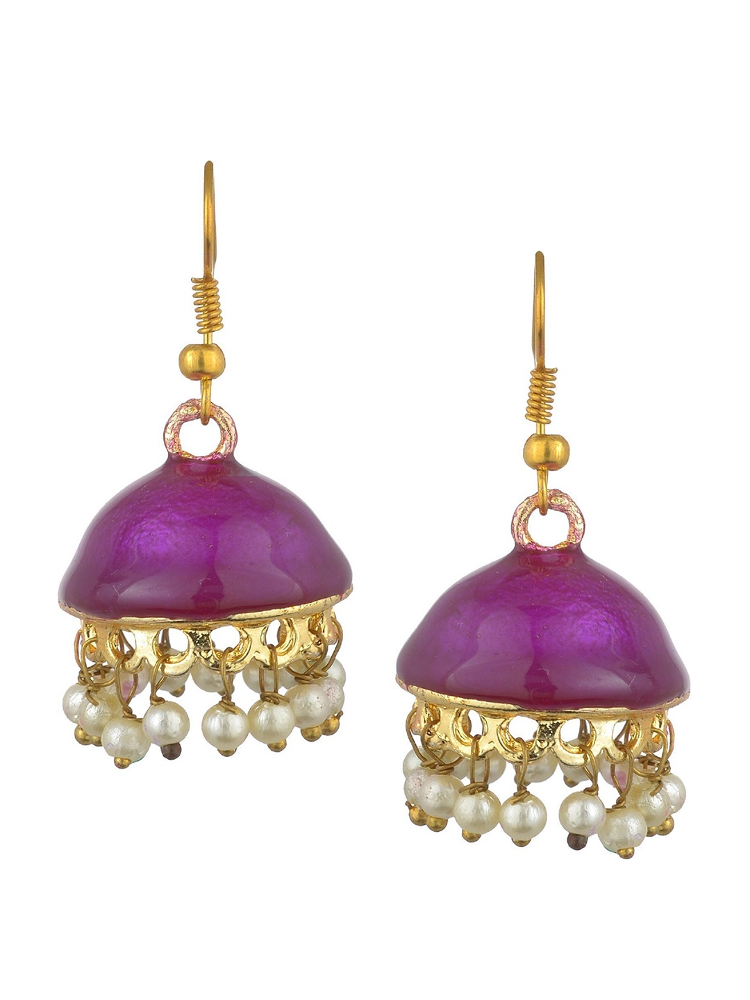 

Kshitij Jewels Purple Contemporary Jhumkas Earrings