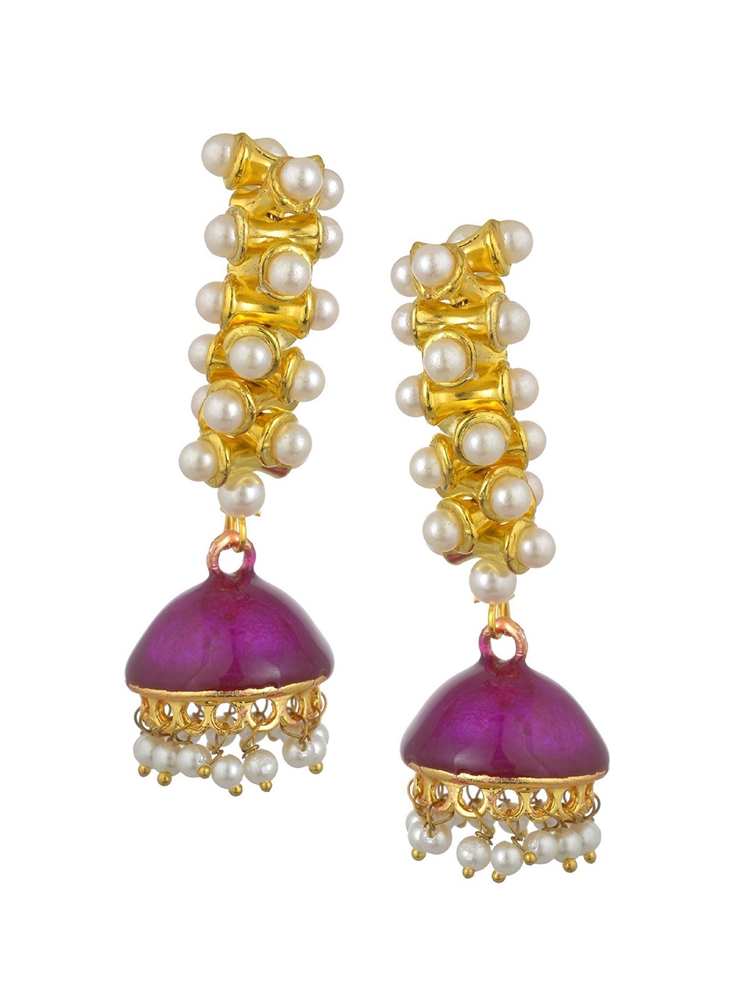 

Kshitij Jewels Purple Contemporary Jhumkas Earrings