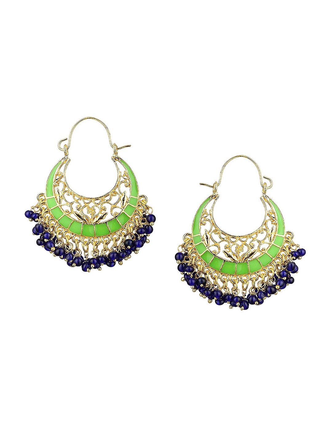

Kshitij Jewels Gold toned Green Contemporary Chandbalis Earrings
