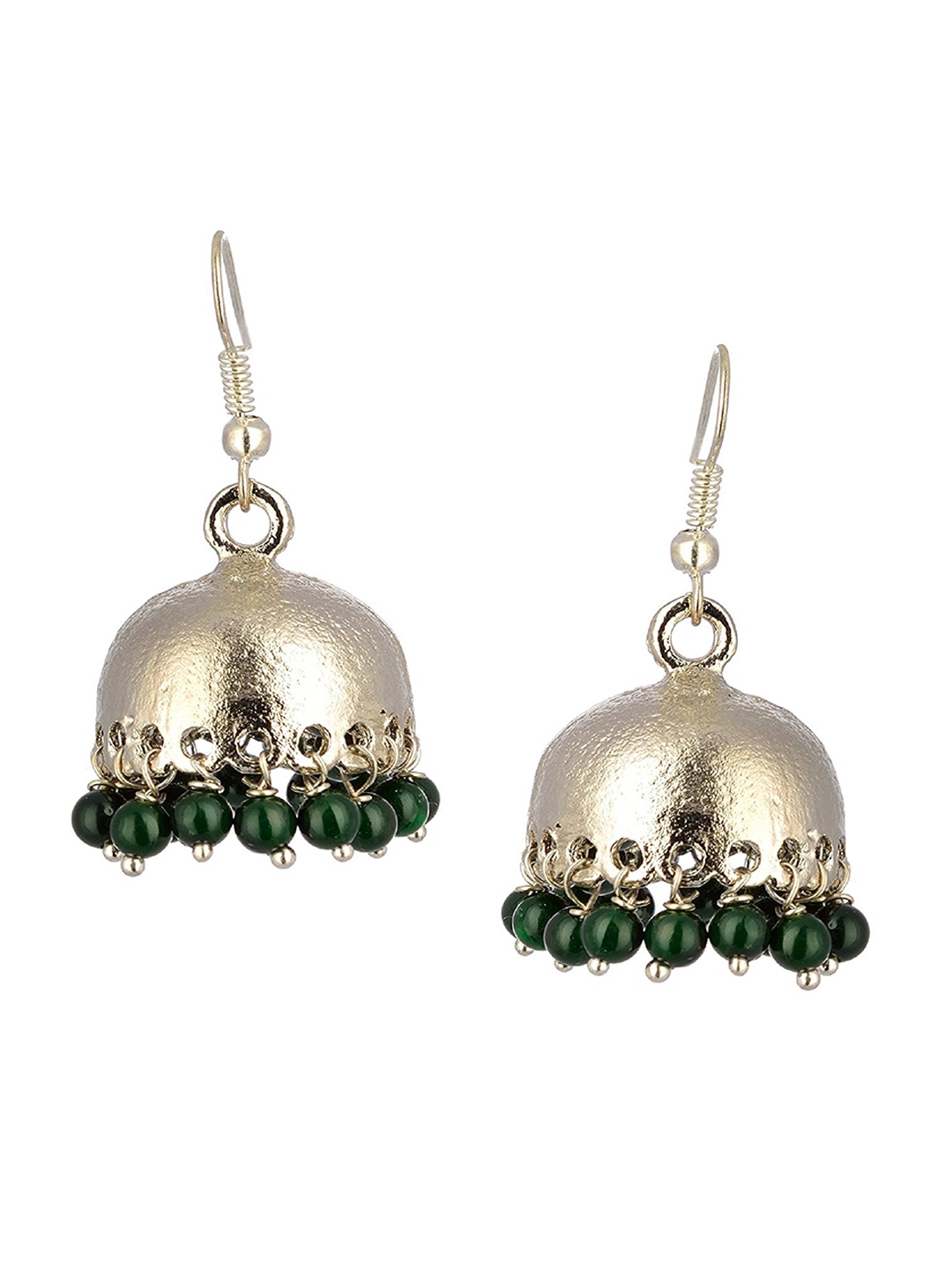 

Kshitij Jewels Green Contemporary Jhumkas Earrings