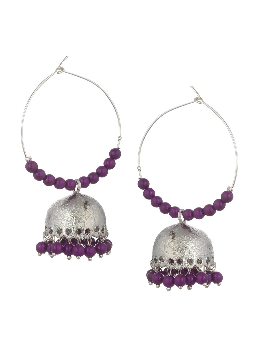 

Kshitij Jewels Purple Contemporary Jhumkas Earrings