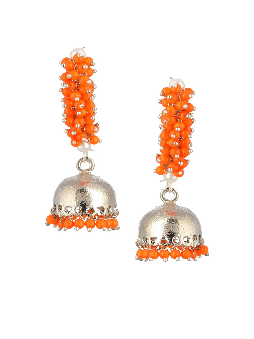 

Kshitij Jewels Orange Silver Plated Contemporary Drop Earrings