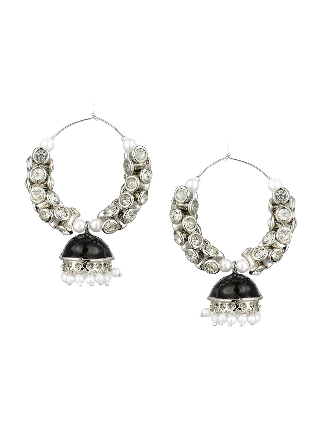 

Kshitij Jewels Women Black Contemporary Jhumkas Earrings