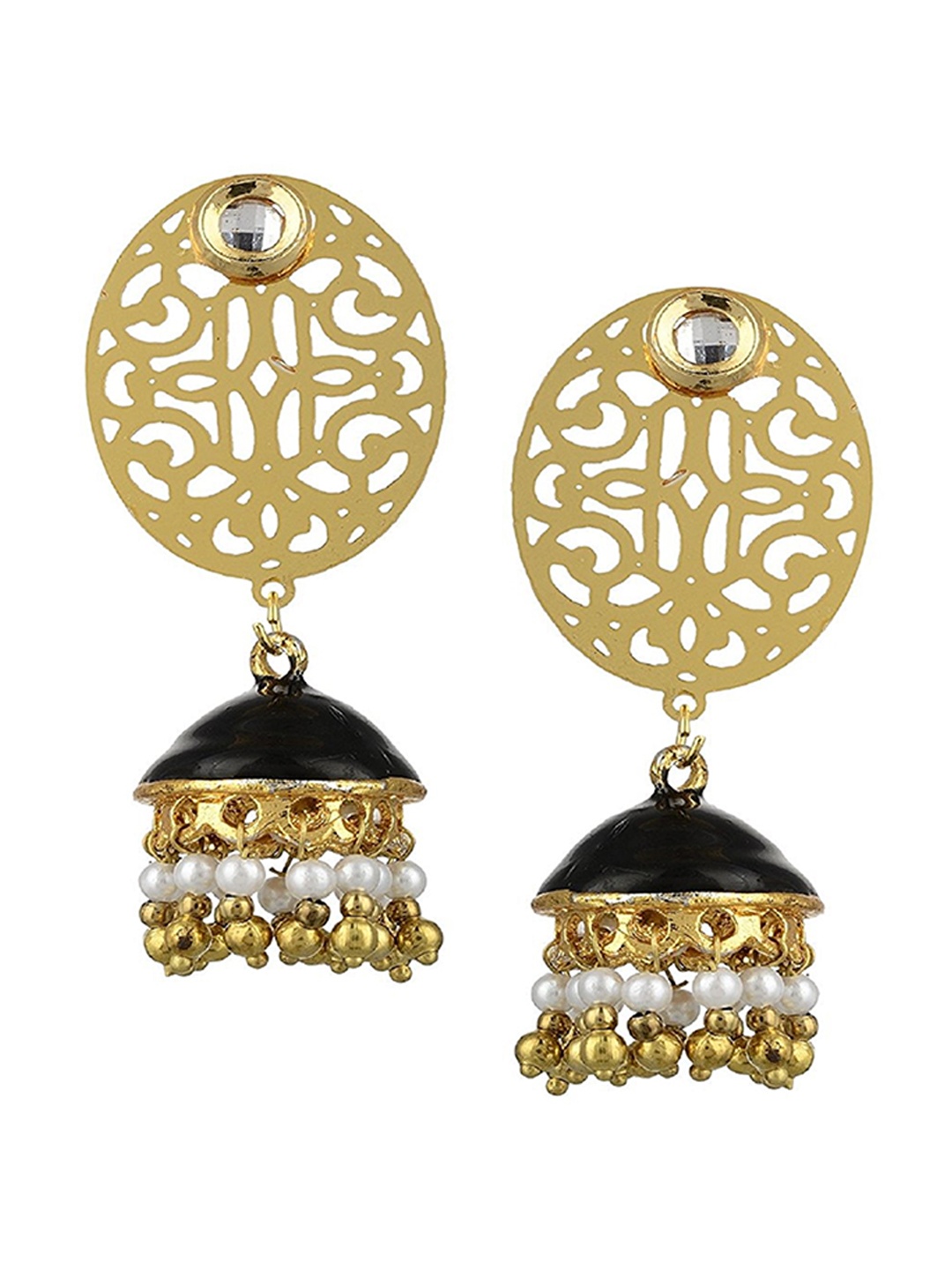 

Kshitij Jewels Black Contemporary Drop Earrings