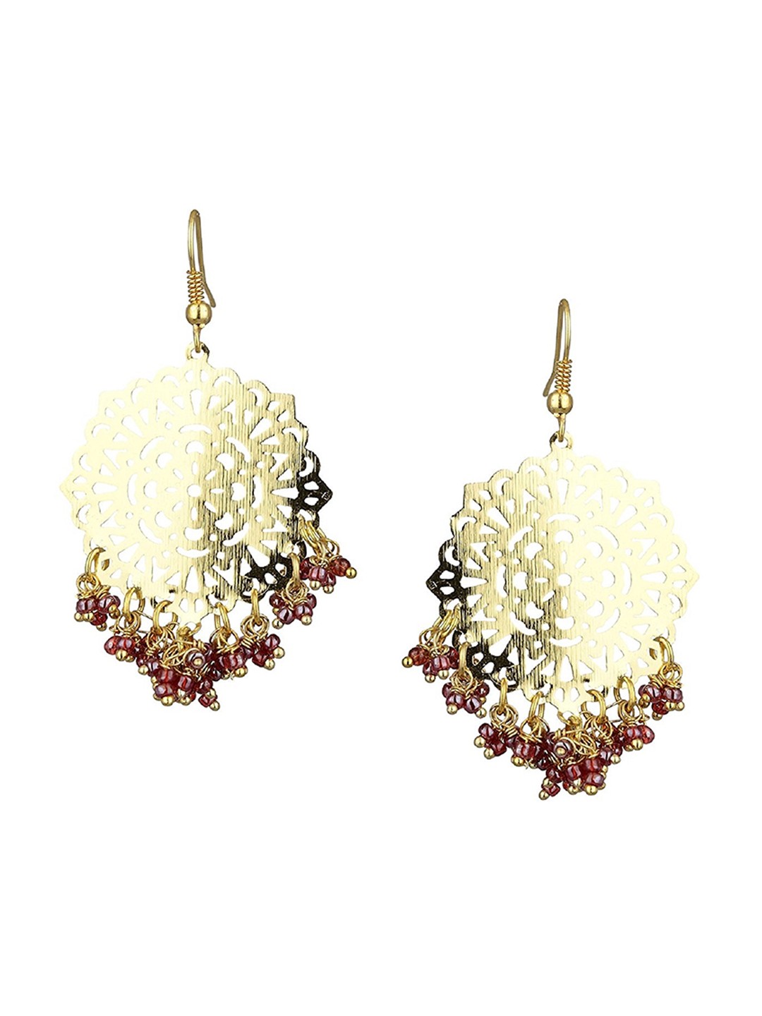 

Kshitij Jewels Brown Contemporary Drop Earrings