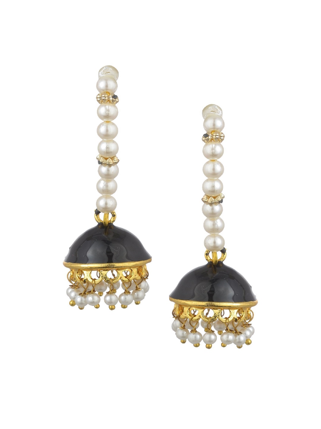 

Kshitij Jewels Black Contemporary Jhumkas Earrings