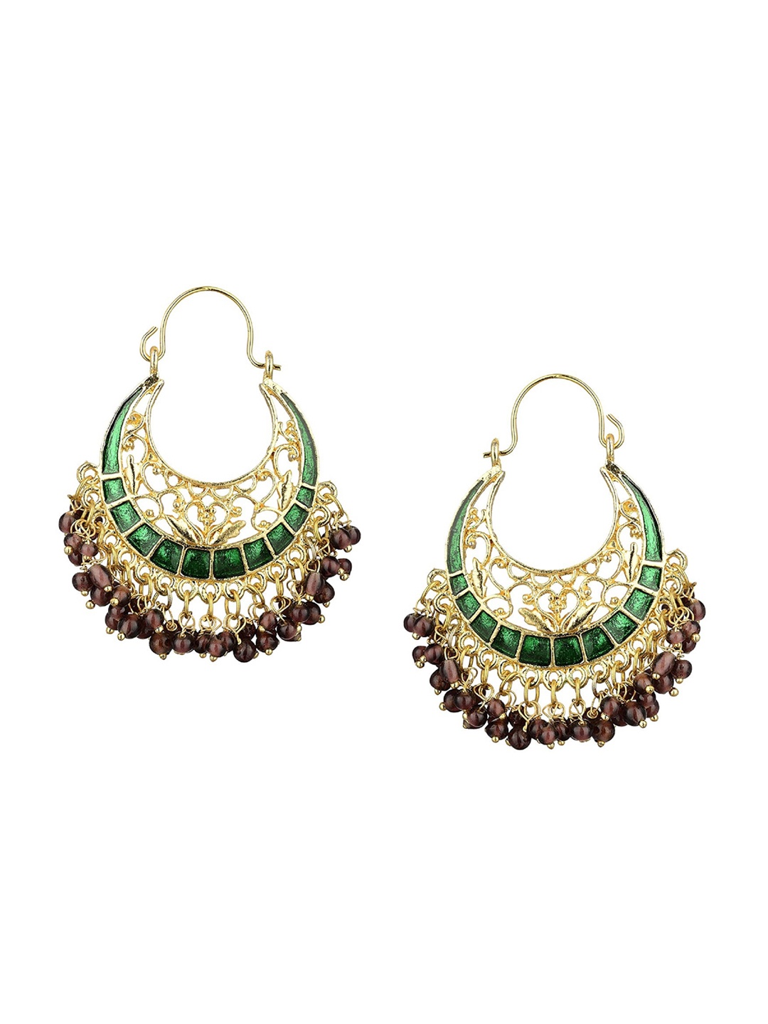 

Kshitij Jewels Gold-Plated Multicoloured Contemporary Chandbalis Earrings, Multi