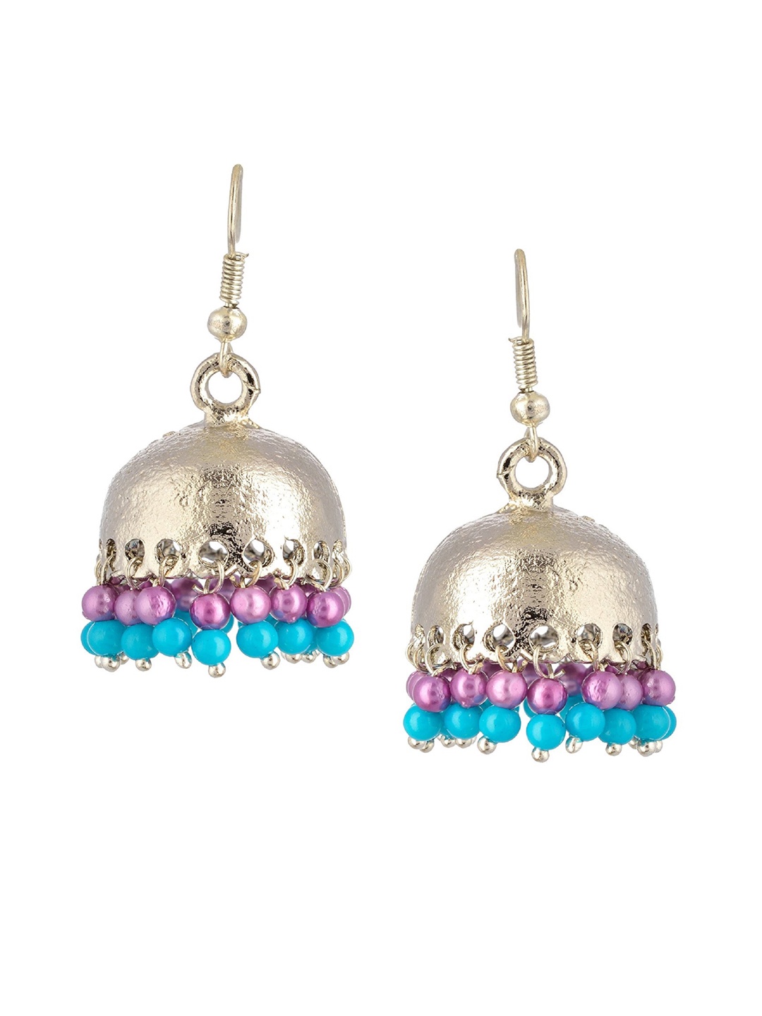 

Kshitij Jewels Women Silver-Toned Contemporary Jhumkas Earrings