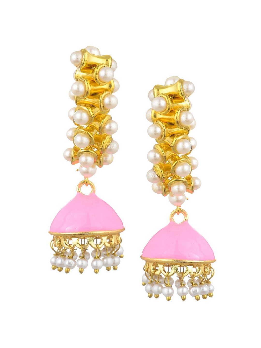 

Kshitij Jewels Pink Contemporary Drop Earrings