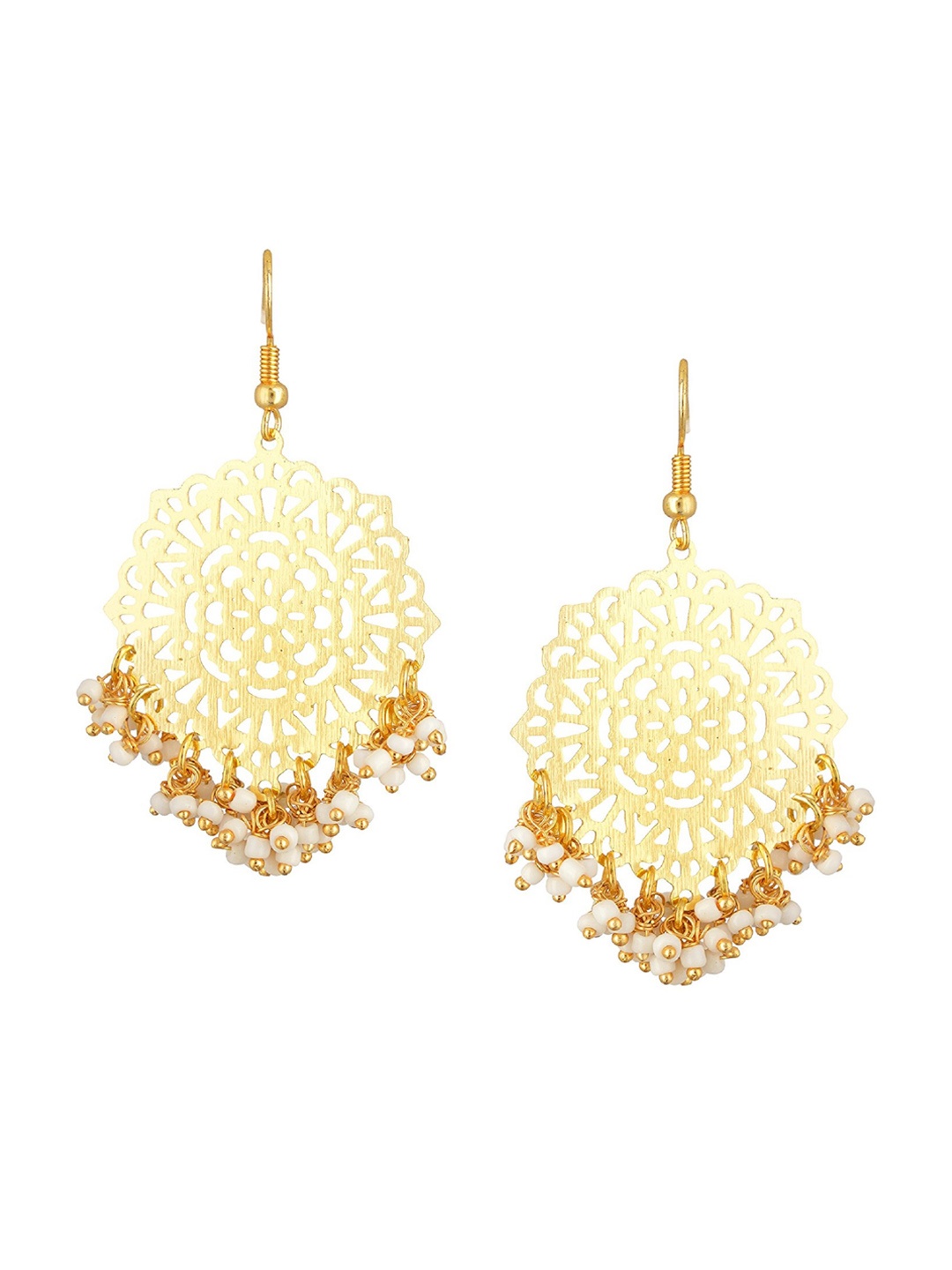 

Kshitij Jewels White Contemporary Drop Earrings