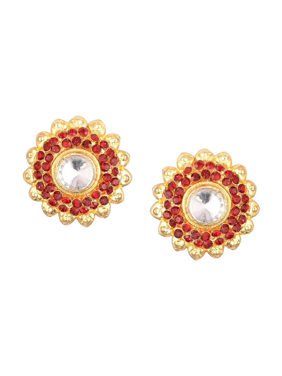 

Kshitij Jewels Red Contemporary Studs Earrings