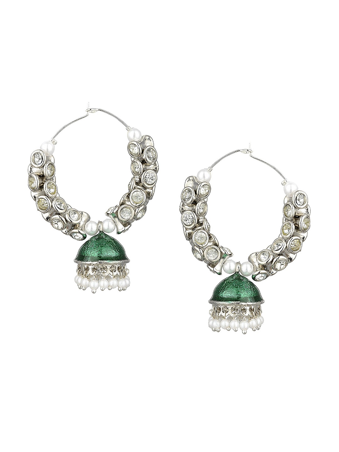 

Kshitij Jewels Green Contemporary Jhumkas Earrings