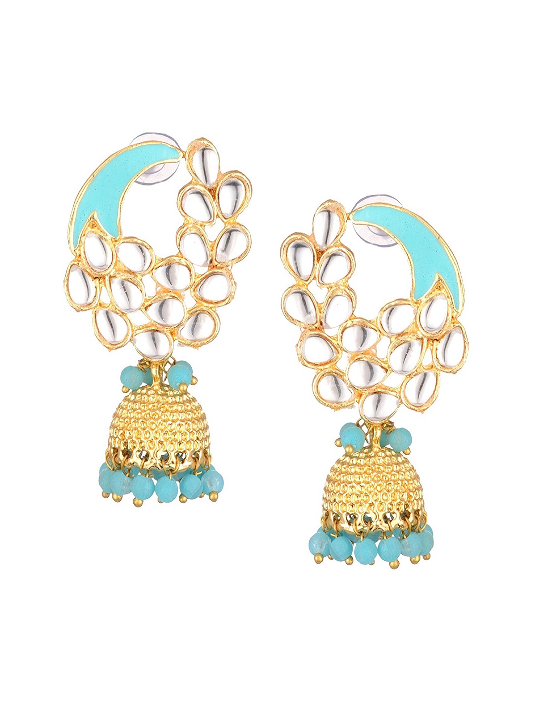 

Kshitij Jewels Women Blue Contemporary Jhumkas Earrings