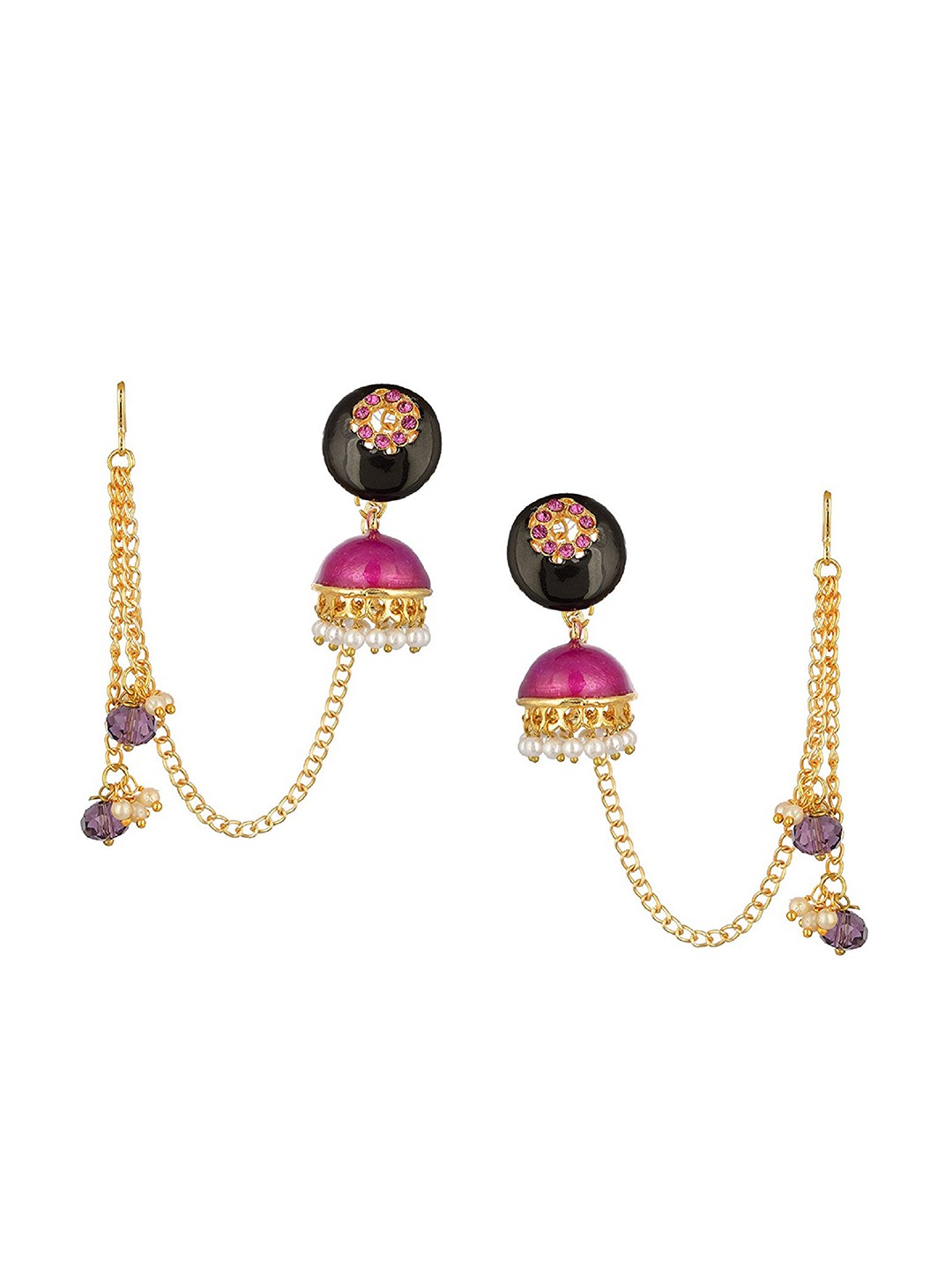 

Kshitij Jewels Women Multicoloured Contemporary Jhumkas Earrings, Multi