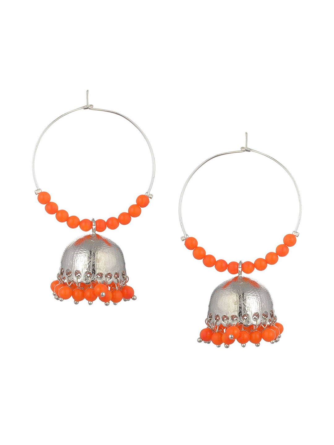 

Kshitij Jewels Orange Dome Shaped Jhumkas Earrings