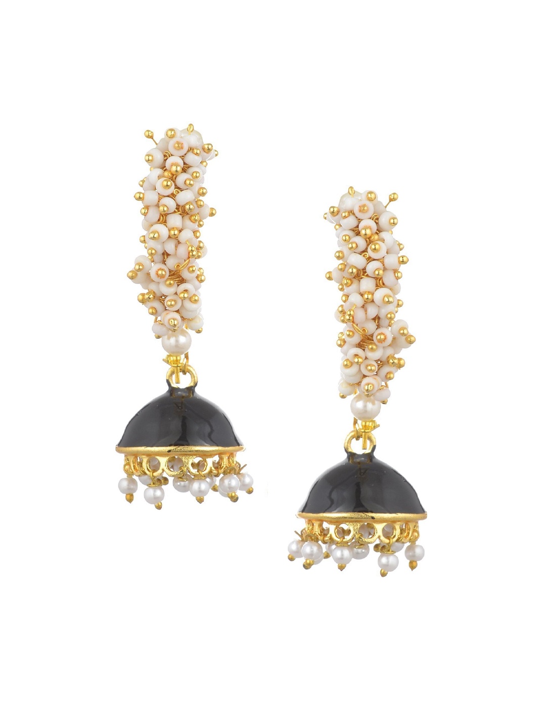 

Kshitij Jewels Women Black Contemporary Jhumkas Earrings