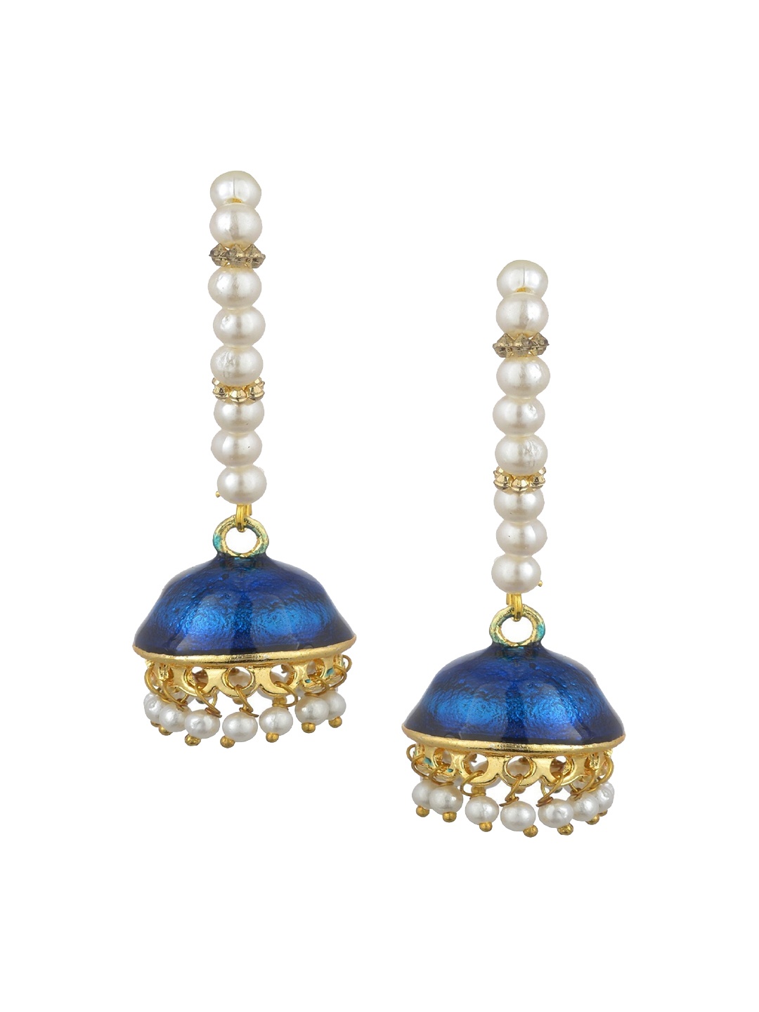 

Kshitij Jewels Blue Contemporary Jhumkas Earrings