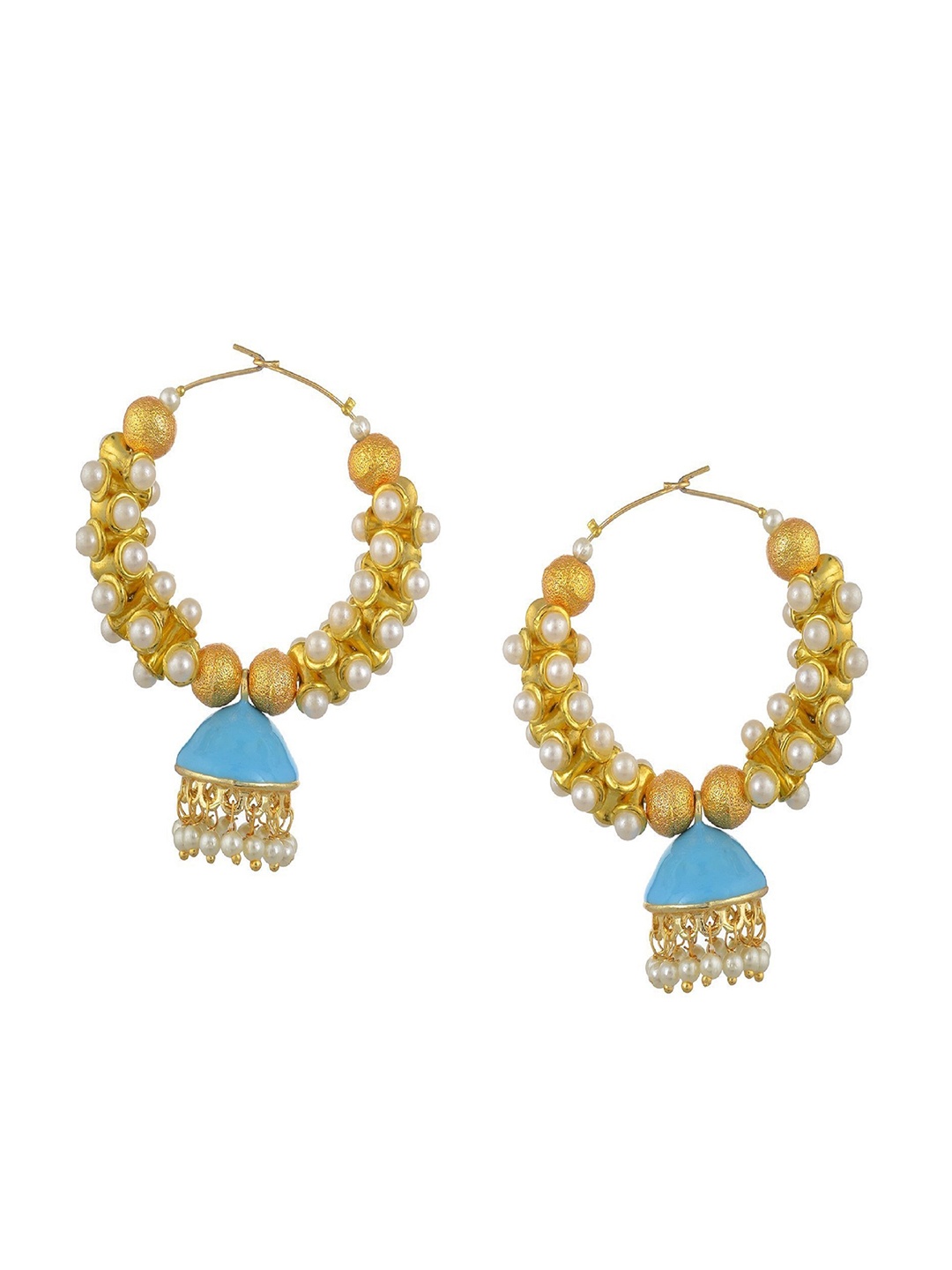 

Kshitij Jewels Blue & Gold-Plated Classic Hoop Earrings