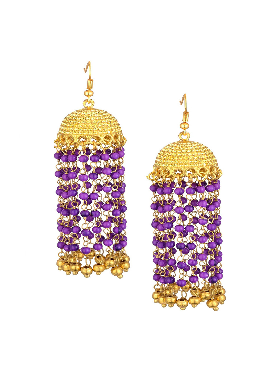 

Kshitij Jewels Purple Contemporary Jhumkas Earrings