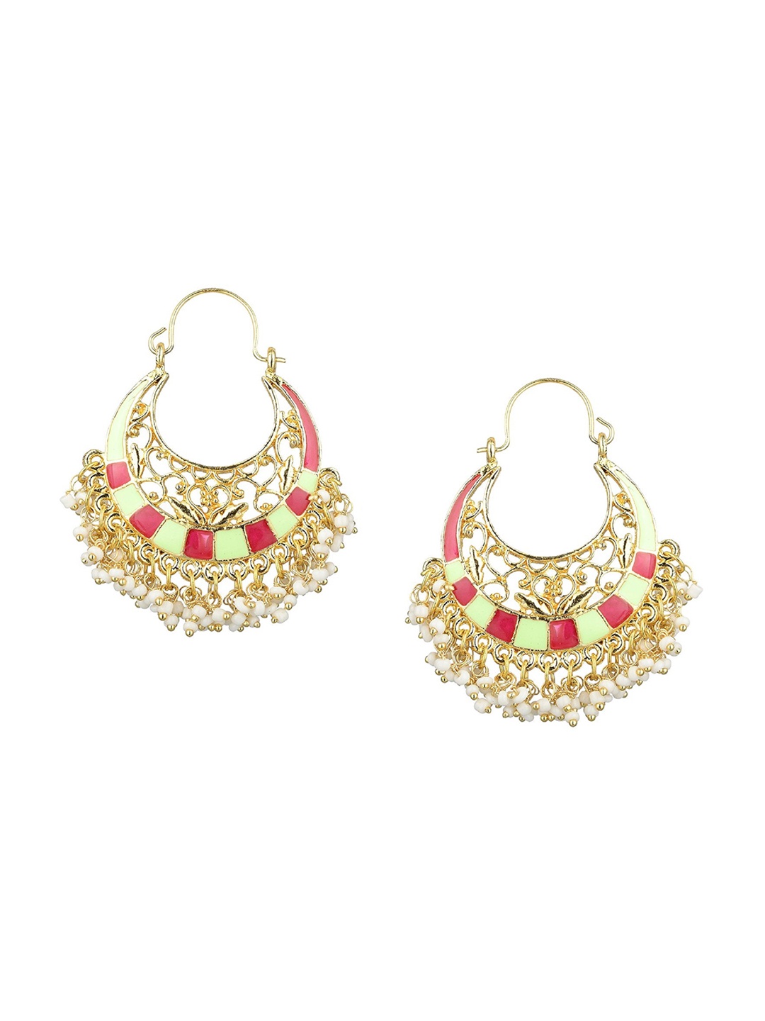 

Kshitij Jewels Multicoloured Contemporary Chandbalis Earrings, Multi