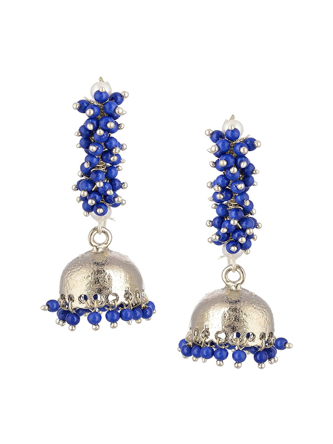 

Kshitij Jewels Women Navy Blue Contemporary Jhumkas Earrings