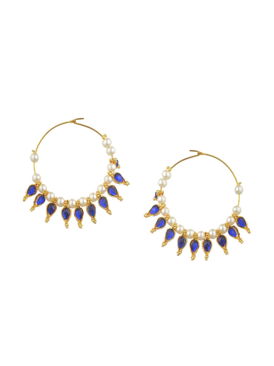 

Kshitij Jewels Blue Circular Hoop Earrings