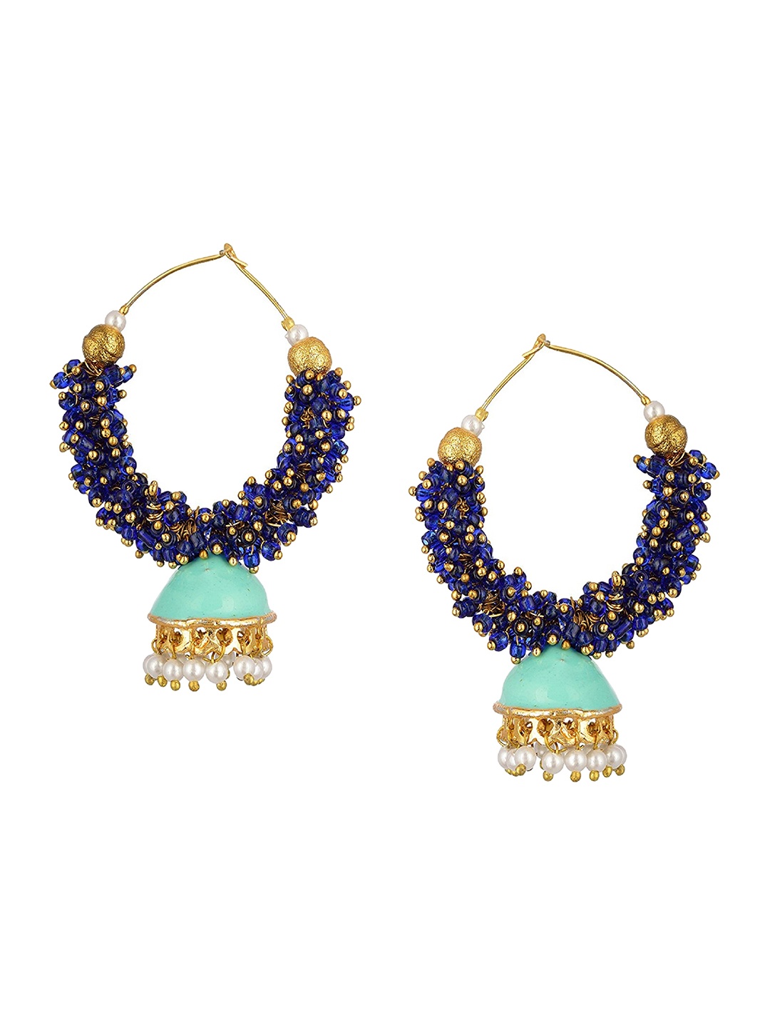 

Kshitij Jewels Women Multicoloured Contemporary Hoop Earrings, Multi